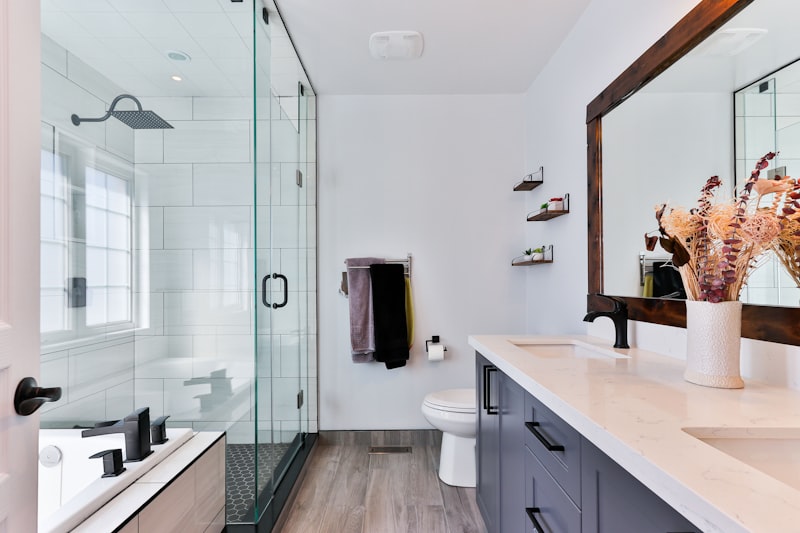 Completed bathroom renovation with modern tiling and walk-in shower in Waterford